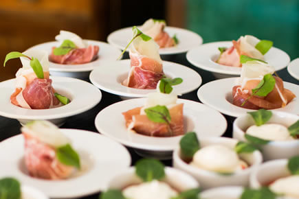 sashimi on small saucers